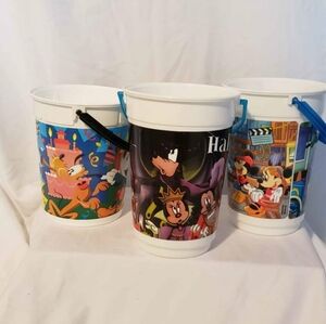 Vintage Disney Popcorn Buckets. Set of 3